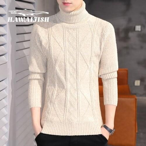 Sweaters men winter 2021 new wool sweater male high neck Korean slim handsome youth casual knitted sweater brand clothing