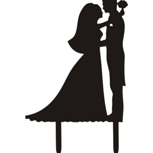 100pcs/lot Creative Bride and Groom design Acrylic wedding cake inserted card Wedding Cake Topper Party Cake Decorations