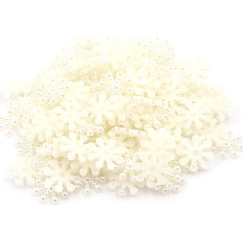 100PC Snowflake Flatback Pearl Embellishments Christmas Craft DIY Tools