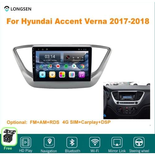 9" Android 10 For Hyundai Accent Verna 2017,2018 Multimedia Video GPS Navigation Car DVD Player Auto Radio Navi
