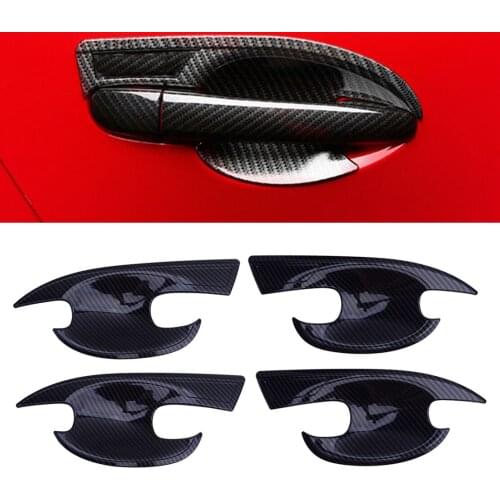 ABS Carbon Fiber Style Black Exterior Outer Door Handle Bowl Cover Trim Fit for Mazda3 Mazda6 2013 2014 2015 2016 2017 2018