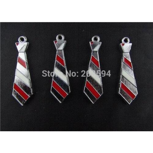 AE242 100Pcs Mixed Enamel Tie Charms Pendants Bracelet Charms 39x10mm bead bead