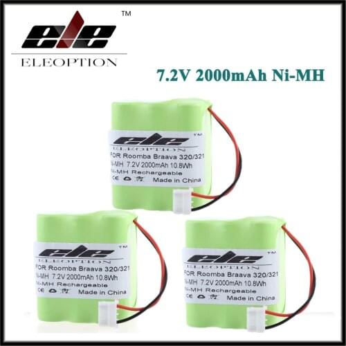 3 PCS Eleoption 2000mAh Battery for iRobot Braava 320 321 & Mint 4200 4205 Cleaner Robot 4408927