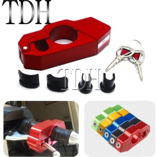 Auto Motorcycle Throttle Grip Security Lock Off-Road Street Bike Handle Theft Protection Lock Brake Scooter Red Handlebar Lock