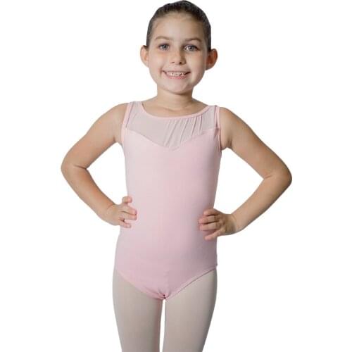 Girls Ballet Dancewear Cotton/Lycra Mesh Tank Leotards Kids Performance Costume Full Sizes 9 Colors Available