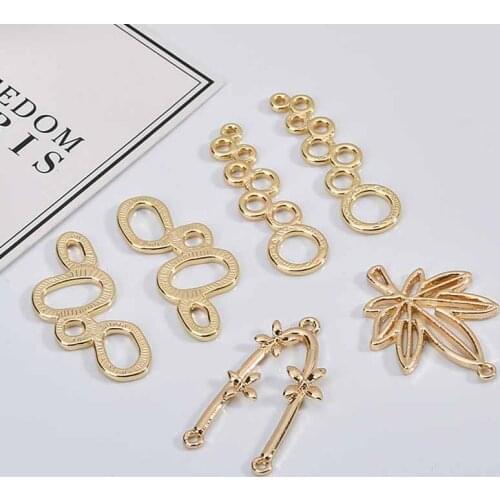 Free Shipping 20pcs/Lot Gold Tone Alloy Charms Fashion Leaf Chains Shape DIY Jewelry Findings Ornament Accessories Pendants