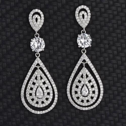 Europe And The United States Retro Hollow Earrings Ladies Bohemian Style Earrings S925 Sterling Silver Teardrop Shape