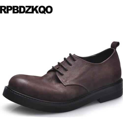 Italy Derby Genuine Leather Men Shoes Italian Business Formal Dress Work Real European Brown Black Spring Autumn Stylish Fashion