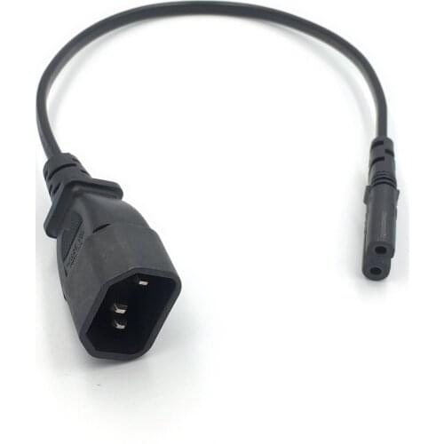 IEC 3-Pin Kettle C14 Male To C7 Female Converter Adapter Cable For PDU UPS 0.2m~2m