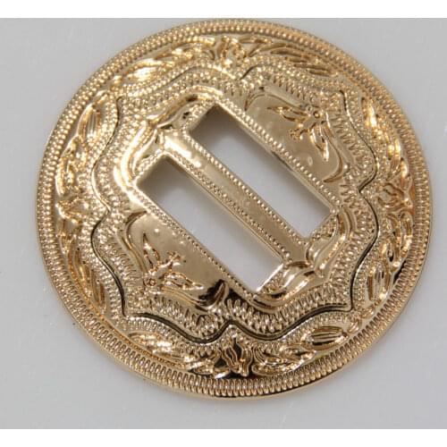 KBS01) Wholesale 50pc 1-1/4" ( 3.2cm ) Slotted Concho 2-Tone Saddle Tack Belt Conchos Leathercraft Gold