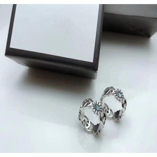 1: 1 Tiffon Hot Sell 925 Sterling Silver High-End Flower Daisy Kallaite Rings Women Logo Original Brand Jewelry Valentines Gift