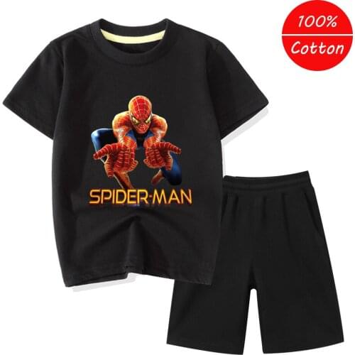 Disney Spiderman clothing set kids Summer Baby Clothes Set girls casual sport outfit children Clothes t shirt Suit