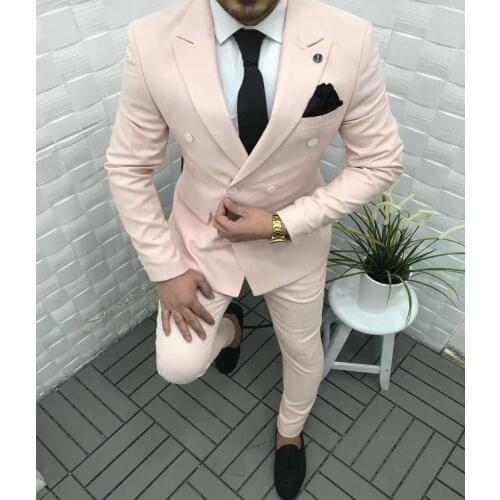 Handsome Groomsmen Groom Tuxedos Mens Wedding Dress Man Jacket Blazer Prom Dinner (Jacket+Pants+Tie) A107