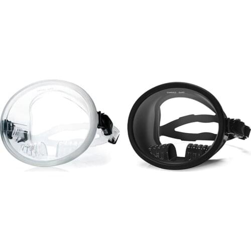 2 Pcs Professional Adult Anti-Leak Diving Full Face Mask with Adjustable Strap Transparent & Black