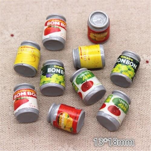 10pcs Mix Colors Cute 3D Resin Simulation Korea Juice Drink Cans Miniature Food Art DIY Decoration Charm Craft,13*18mm