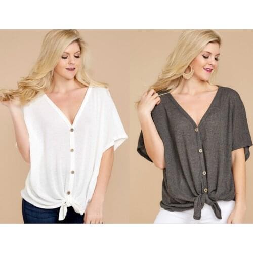 Fashion Knit Short-Sleeve Bat Shirt Bottom Shirt Cardigan T-Shirtone Size