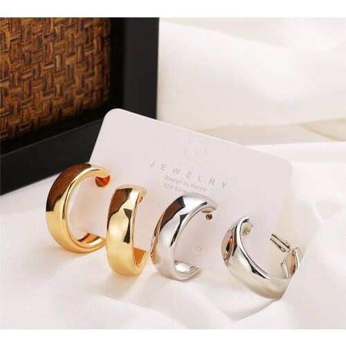 Fashion Minimalist Large Circle Geometric Round Big Hoop Earrings For Women Girl Wedding Party Jewelry