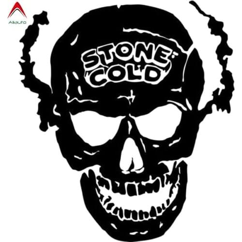 Aliauto Personality Car Sticker Terror Stone Cold Skull Auto Motorcycles Accessories PVC Decal for Honda Mitsubishi,15cm*14cm
