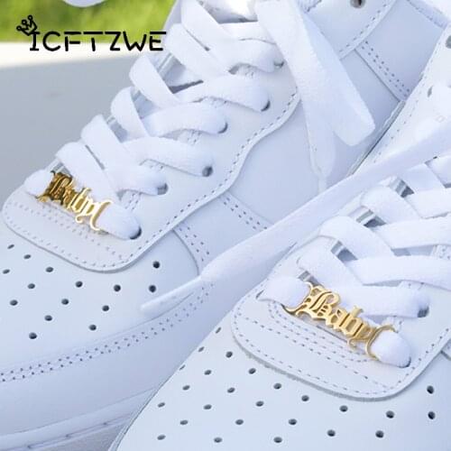 Custom Name Shoe-Buckle Personalized Stainless Steel Jewelry Nameplate Buckle Charm Kids Adult Leisure Sneakers Lazy Shoes Tags