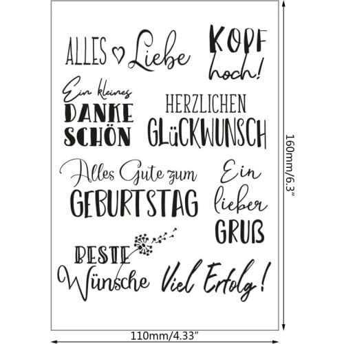 German DIY Silicone Clear Stamp Cling Seal Scrapbook Embossing Album Decor Craft H58C