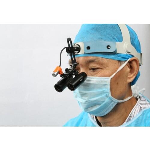 TAOS headband dental equipment 5.0X dental loupes prismatic flip-up surgical loupes new products with led headlight