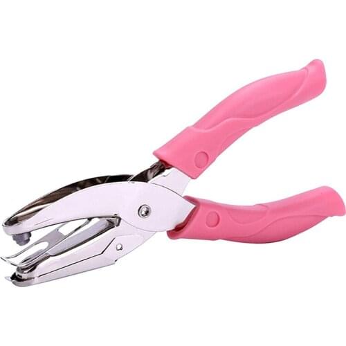 PPYY-TEN-WIN 4120 Hole Puncher Mini Star Hole with Pink Soft Handle for DIY Handmade Paper Tag Scrapbook Tool