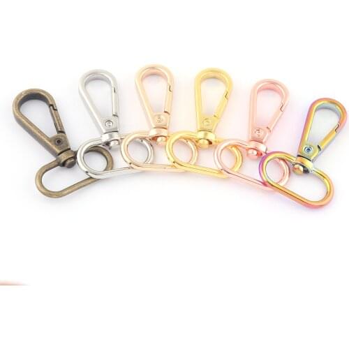 Rainbow Swivel Clasp 25mm Snap Hook Rose gold Swivel clips hook Metal Lanyard Hook Leash Clasps for Bag purse