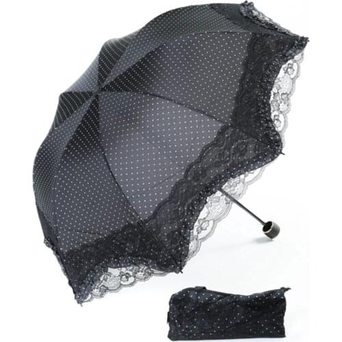 Lux Unbreakable Featured Ladies Carrying Bag Umbrella Black