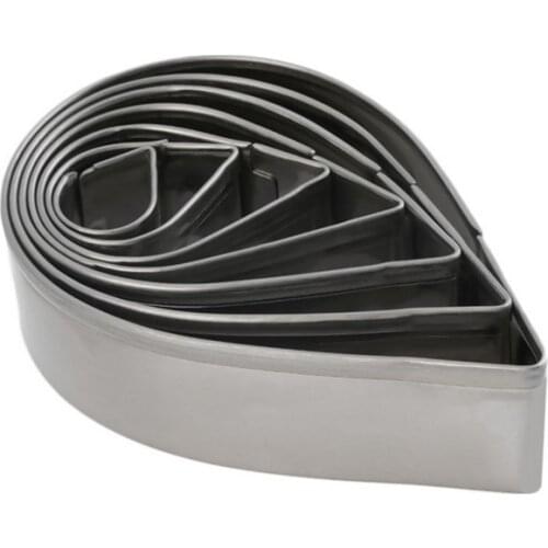 Austin Rose Cutter Cake Decoration Tools 7 Pcs Stainless Steel Water Drop Shape Fondant Flower Molds Petal Stencils Cookie H858