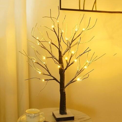 Thrisdar 60CM Lighted Birch Tree Light LED Artificial Table Tree Lamps Jewelry Holder for Home Party Festival Wedding Decor