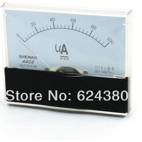 Pointer DC micro ammeter DC 0-100uA 50uA 200uA 500uA Analog Ammeter Panel AMP Current Meter 44C2 Gauge