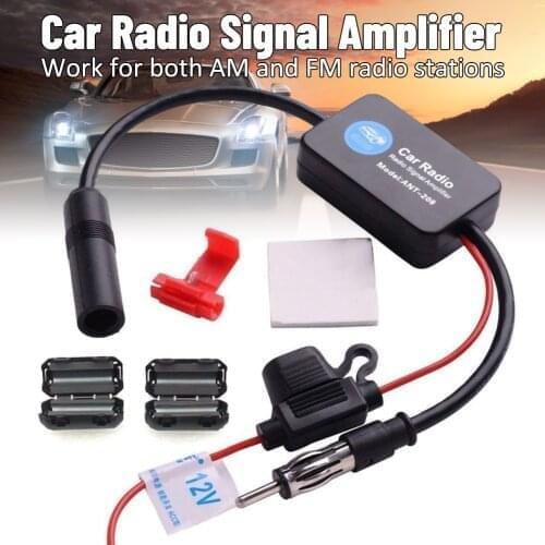 Aerial Signal Amplifier Universal Auto Car Radio FM Antenna Signal Booster for Vehicle Car Stereo FM&AM Radio Signal Antenna