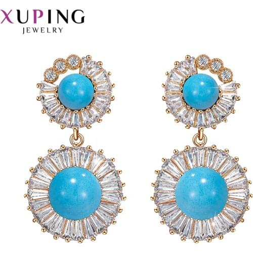 Xuping Jewelry Fashionable New Model Imitation Pearl Gold Plated Elegant New Style Gifts for Girls Women Earrings