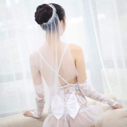 Japanese Lingerie Sexy Wedding Dress Uniform for Women Mesh Perspective Maid Outfit Sex Role Play Anime Cosplay Fetish Costumes