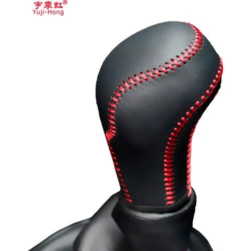 Yuji-Hong Car Gear Covers Case for Citroen C4 2013 C-QUATRE Manual Gear Shift Collars Genuine Leather Cover