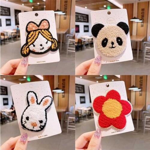 New Panda Flowers Cartoon Hair Pins Baby Girls Hairpins Fashion Baby Hair Accessories Kids Barrettes Bowknot Bunny Cute Headwear