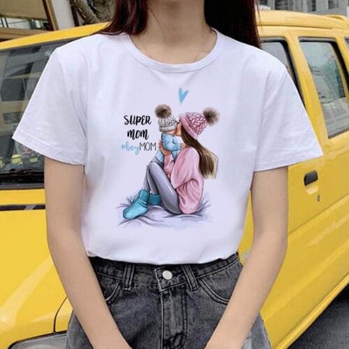 Summer Fashion T Shirt Women VOGUE Beauty Mom and Baby Harajuku Streetwear Short Sleeve O-Neck Tops Tees Camisetas Mujer