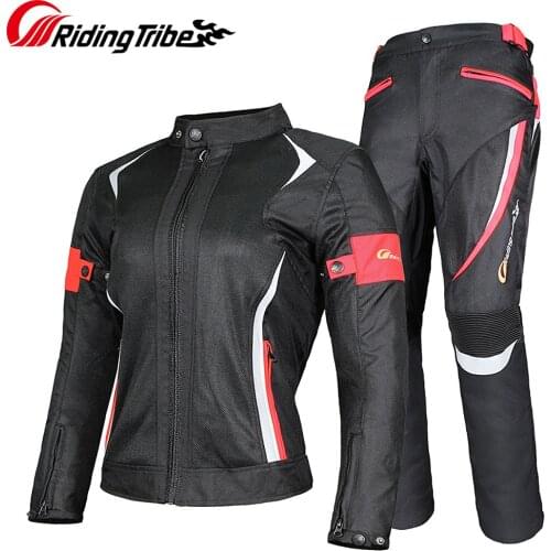 Women Motorcycle Jacket Pants Summer Winter Waterproof Warm Riding Suit Lady Motorbike Raincoat Protective Coat Trousers JK-52