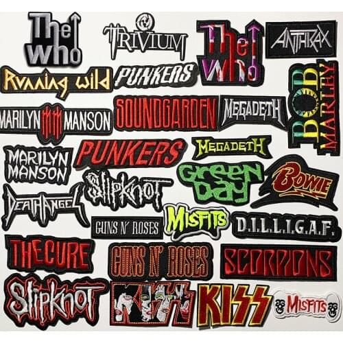A Rock band Heavy Metal Band banner Patch Badges Embroidered Applique Sewing Iron On Badge Clothes Garment Apparel Accessories