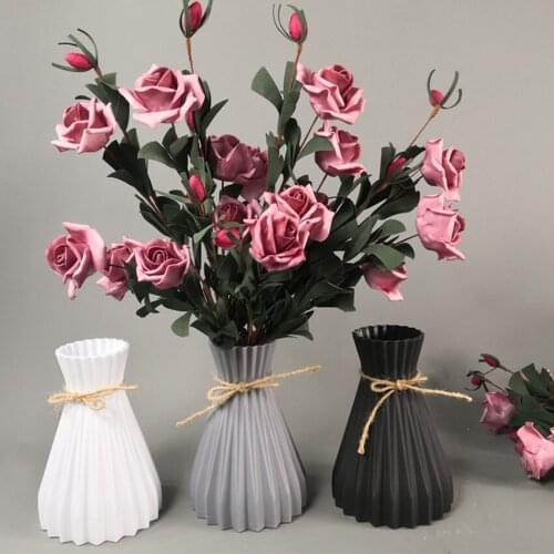 1pcs Plastic Vases Household Decoration Anti-ceramic Vases European Wedding Unbreakable Flower Vase for Home Office Ornaments