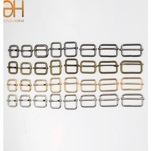 10Pcs DIY Metal Heavy Duty Carabiner Shoulder Leather Bag Strap Belt Rectangle Adjust Tri-glide Pin Buckle Slider Loop D Ring