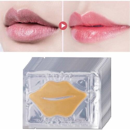 Winter Protect Collagen Lips Care Smooth Lip Moisturizing Renewal Remove Cuticle Exfoliating Beauty Care Golden Lip Mask 10Pcs