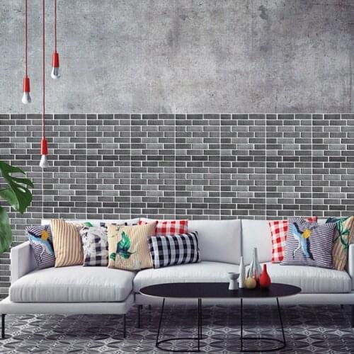 10pcs 3D Waterproof Wallpaper Brick DIY Stickers Self-Adhesive TV Backdrop Decal For Kids Room Kitchen Wall Decor