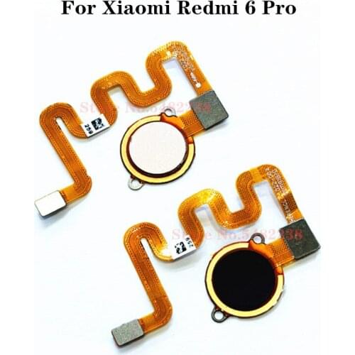 100% Original Fingerprint Sensor Flex Cable For Xiaomi Redmi 6 Pro 6Pro Touch ID Home Main Buttons Connector Fingerprint Scanner