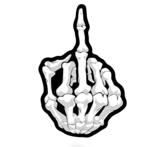 17cm*11cm Funny Skull Fingers Car Sticker Personalized Decal Laptop Truck Suitcase Motorcycle Car Styling Decoration