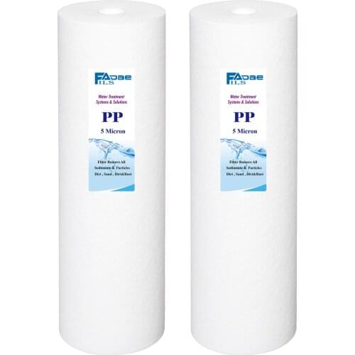 2-PACK Of 5 Micron Whole House Big Blue PP Melt Blown Filter 20"x 4.5" Polypropylene Sediment Water Filter Cartridge