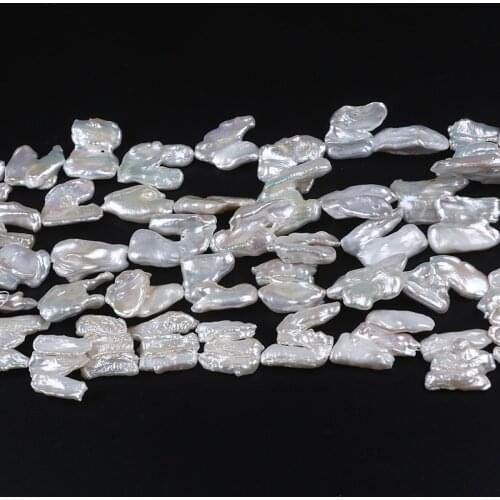 21mm baroque irregular letter shape biwa freshwater pearl loose strand