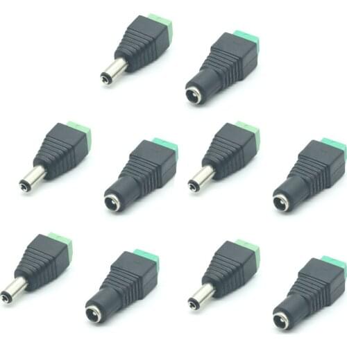 5 x Male + 5 x Female 2.1x5.5mm DC 12V Power Cable Jack Adapter Connector Plug 3528 5050 LED Strip CCTV Camera Power Supply
