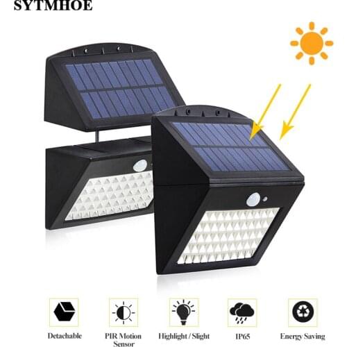 50 Led Garden Solar Wall Light Outdoor Waterproof Combination Pir Motion Sensor Solar Powered Led Wall Lamp With 3000mah Battery