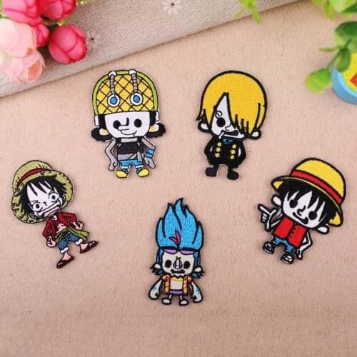 50pcs/lot Anime Embroidery Patches Thief Boy Kids Clothing Decoration Sewing Accessories Diy Iron Heat Transfer Applique